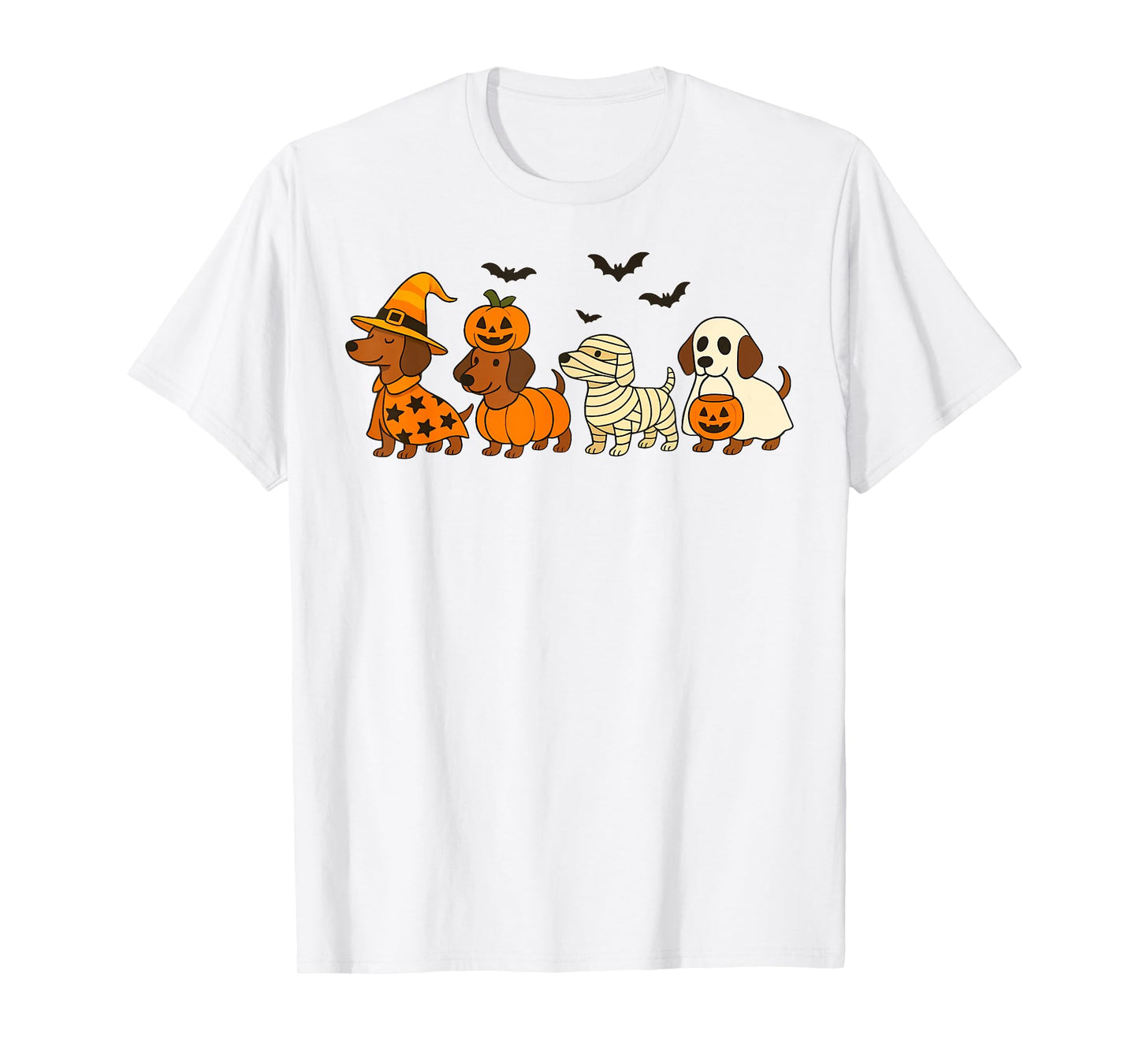 Weiner Dog Witch Happy Halloweenie Cute Halloween Dachshund T-Shirt