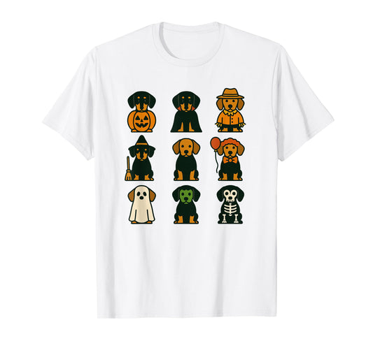 Dachshund Halloween Costume Funny Scary Dog Ghost Witch T-Shirt