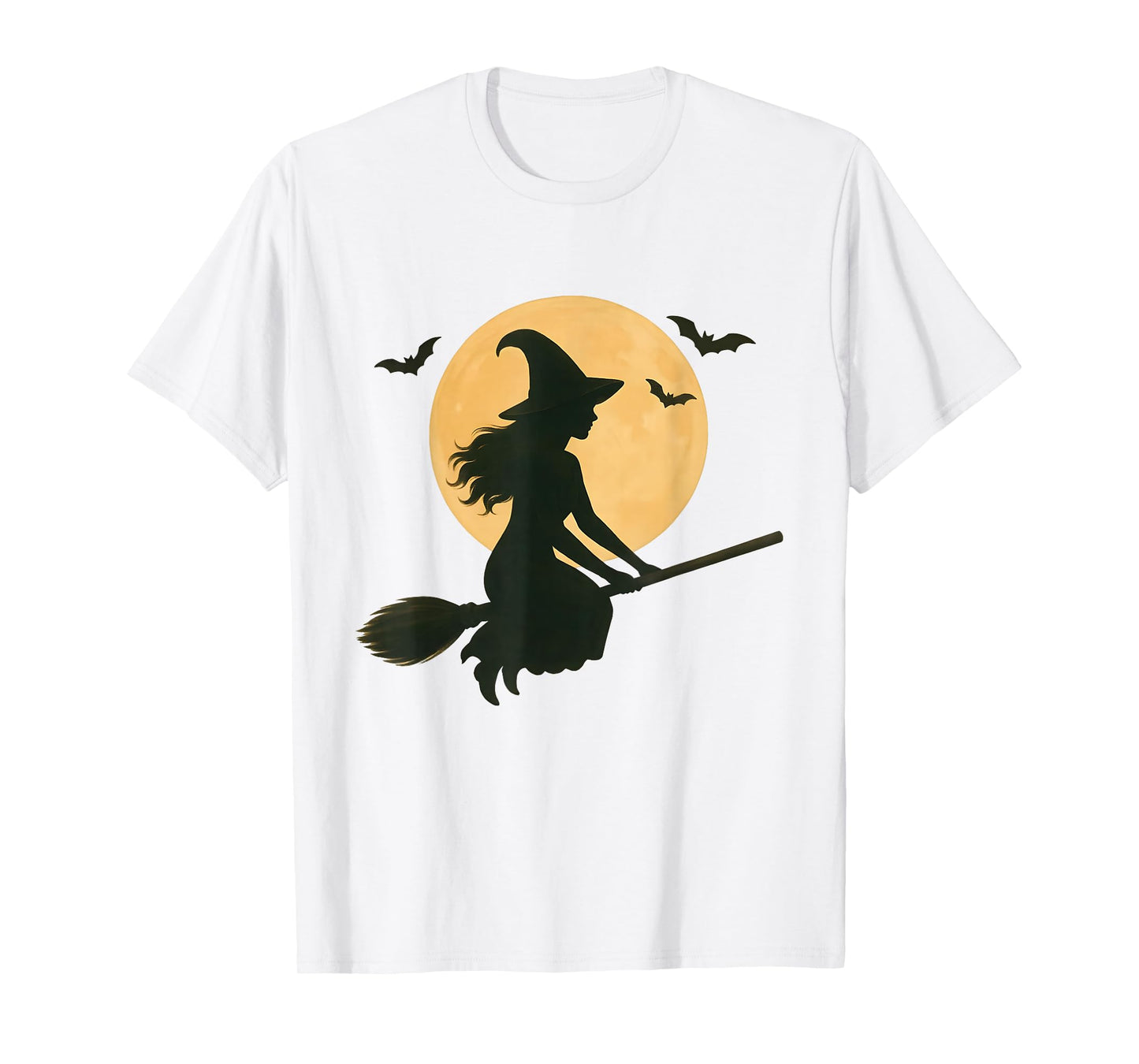 Witch and Bats Design for Halloween Costume Party T-Shirt