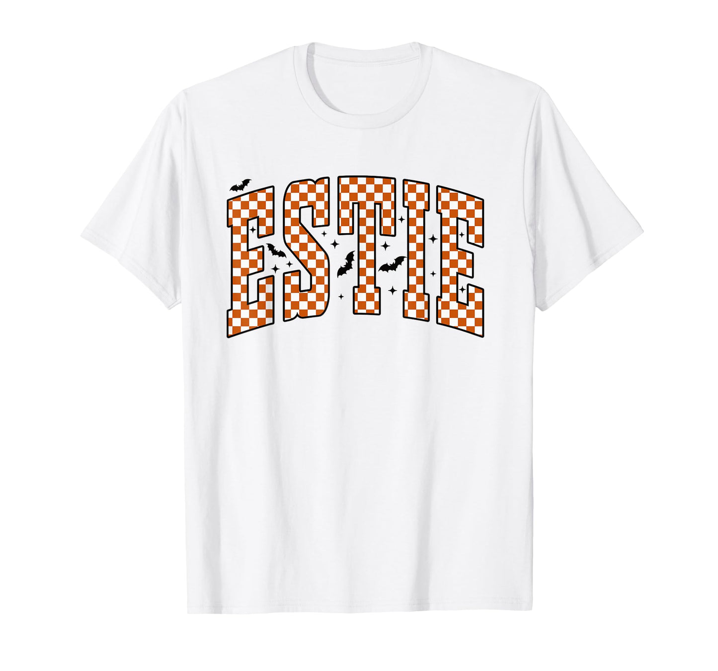 Vintage Esthetician Checkered Halloween Estie Skin Care T-Shirt