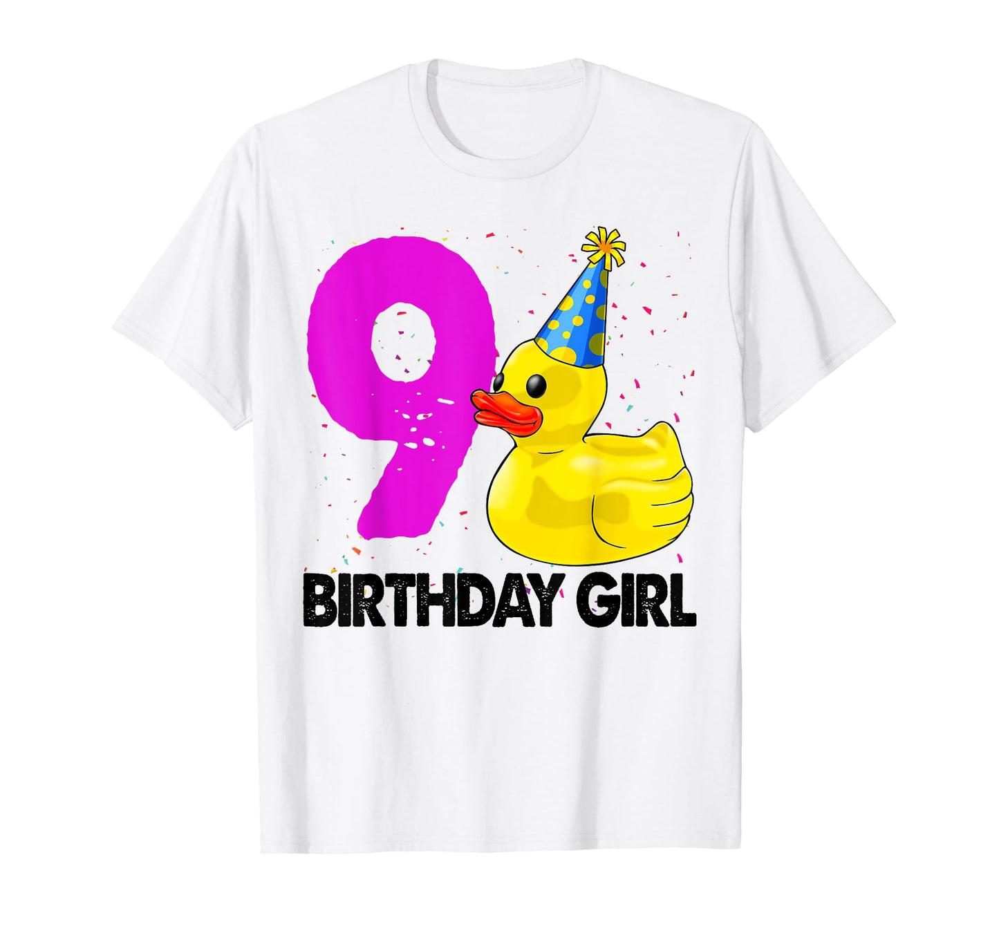 Funny Birthday Girl 9 Duck Tee Shirt Women Duck Lovers T-Shirt