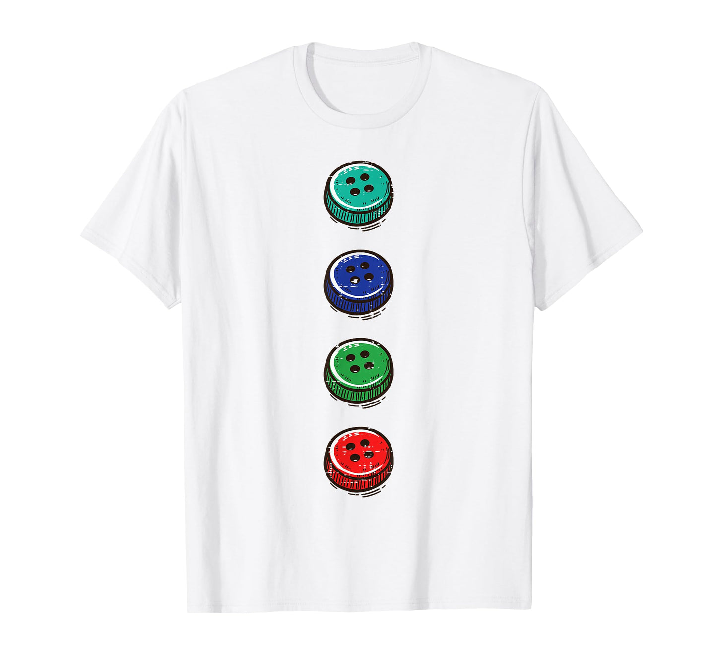 Halloween Colorful Buttons Costume Groovy Kids Men Women Cat T-Shirt