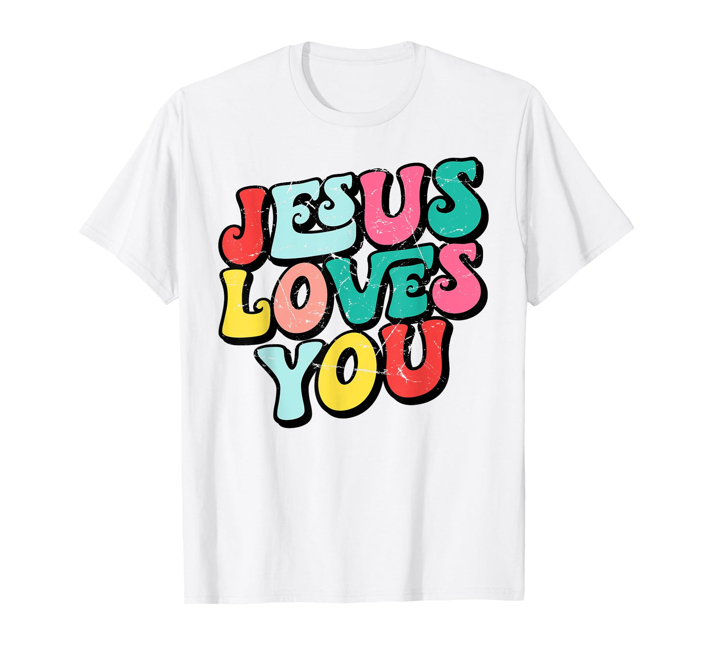 Jesus Loves You Retro Vintage Style Graphic Men Womens T-Shirt