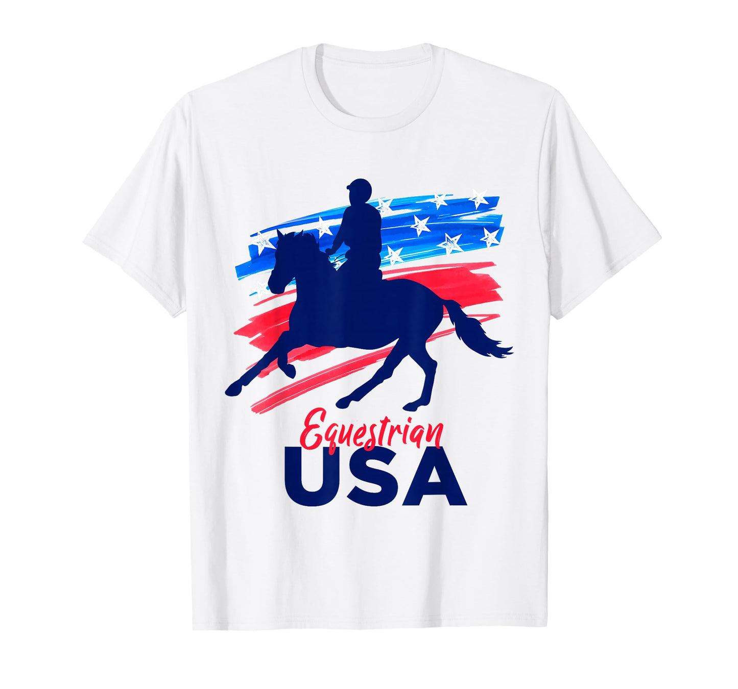 Equestrian Horse Rider Support Team Flag USA American T-Shirt