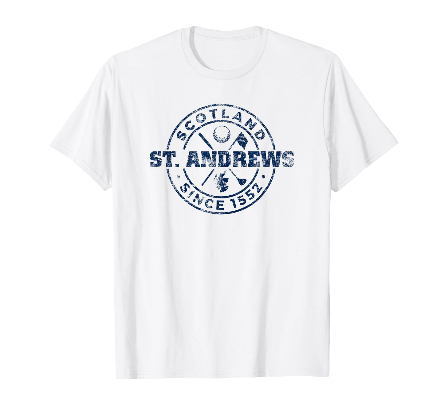 St. Andrews Scotland Golf 1552 Navy Imprint Distressed T-Shirt