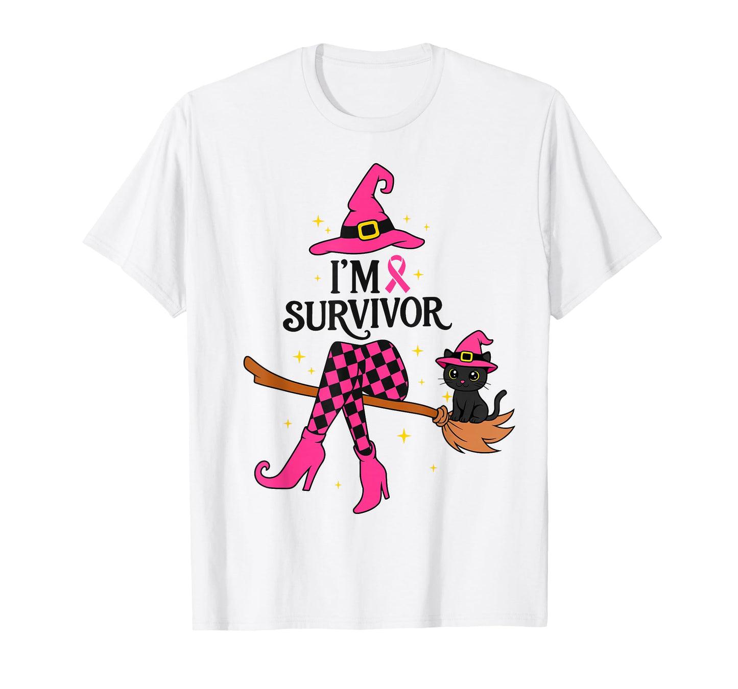 Halloween Witch I'm A Survivor Breast Cancer Warrior Women T-Shirt