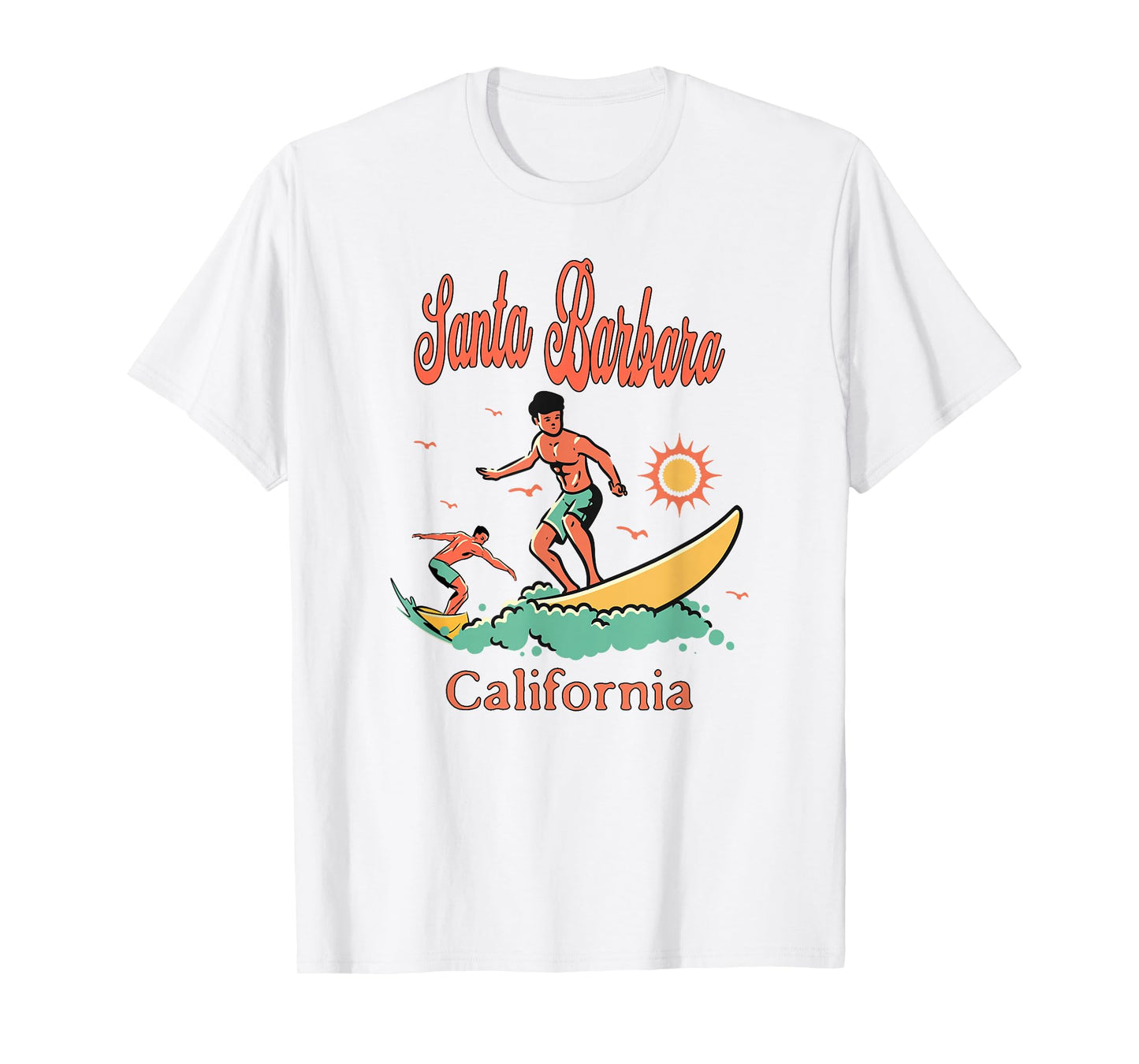 California Santa Barbara CA Surfer Surfing Beach Vacation T-Shirt