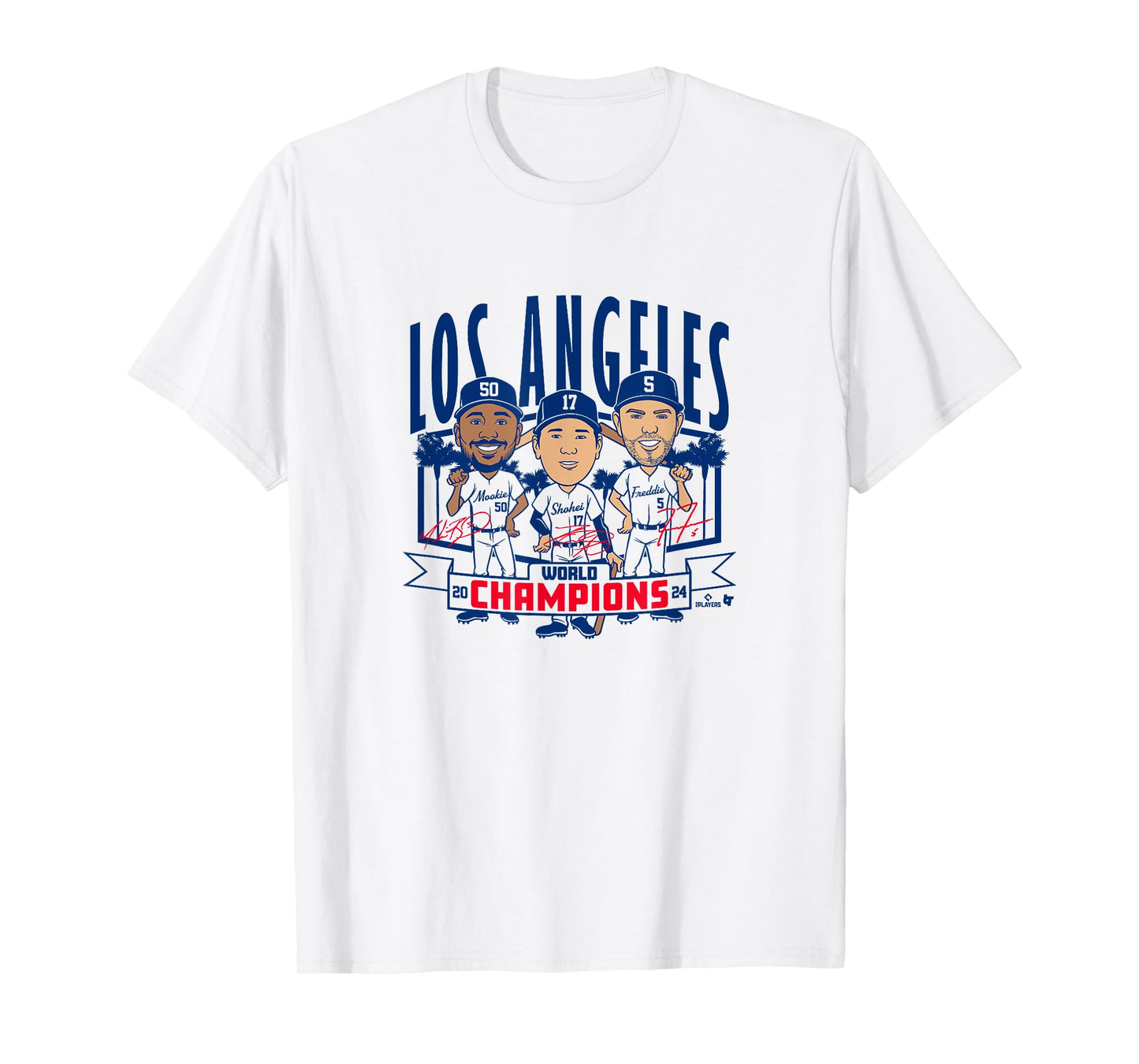 World Champions Caricatures - Los Angeles Baseball T-Shirt