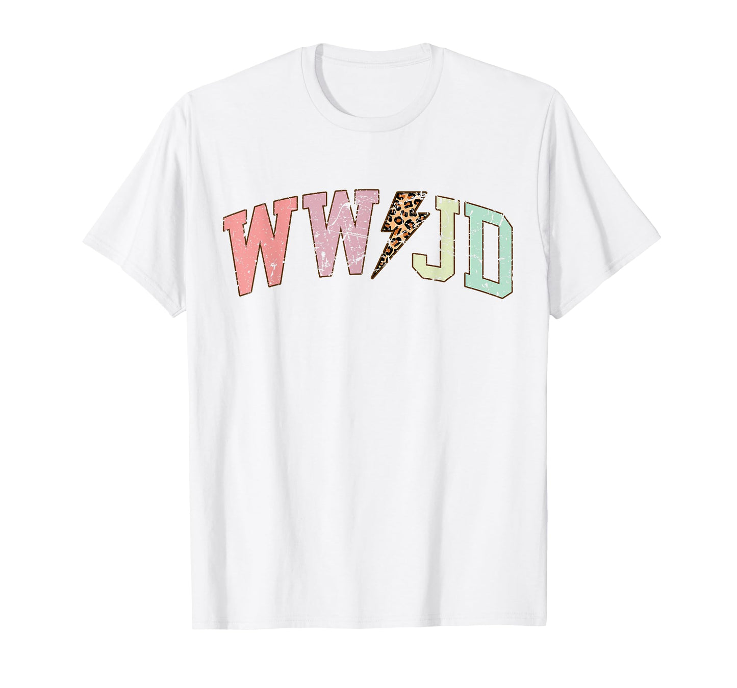 WWJD What Would Jesus Do Christian Bible Vintage Leopard T-Shirt