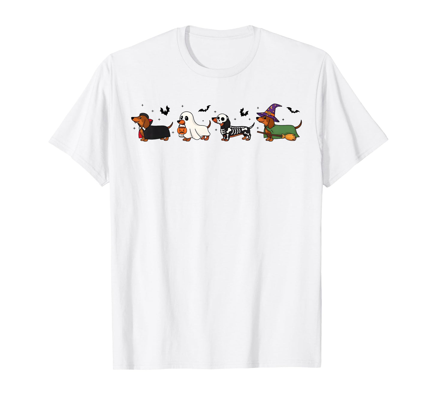 Weiner Dog Witch Happy Halloweenie Cute Halloween Dachshund T-Shirt