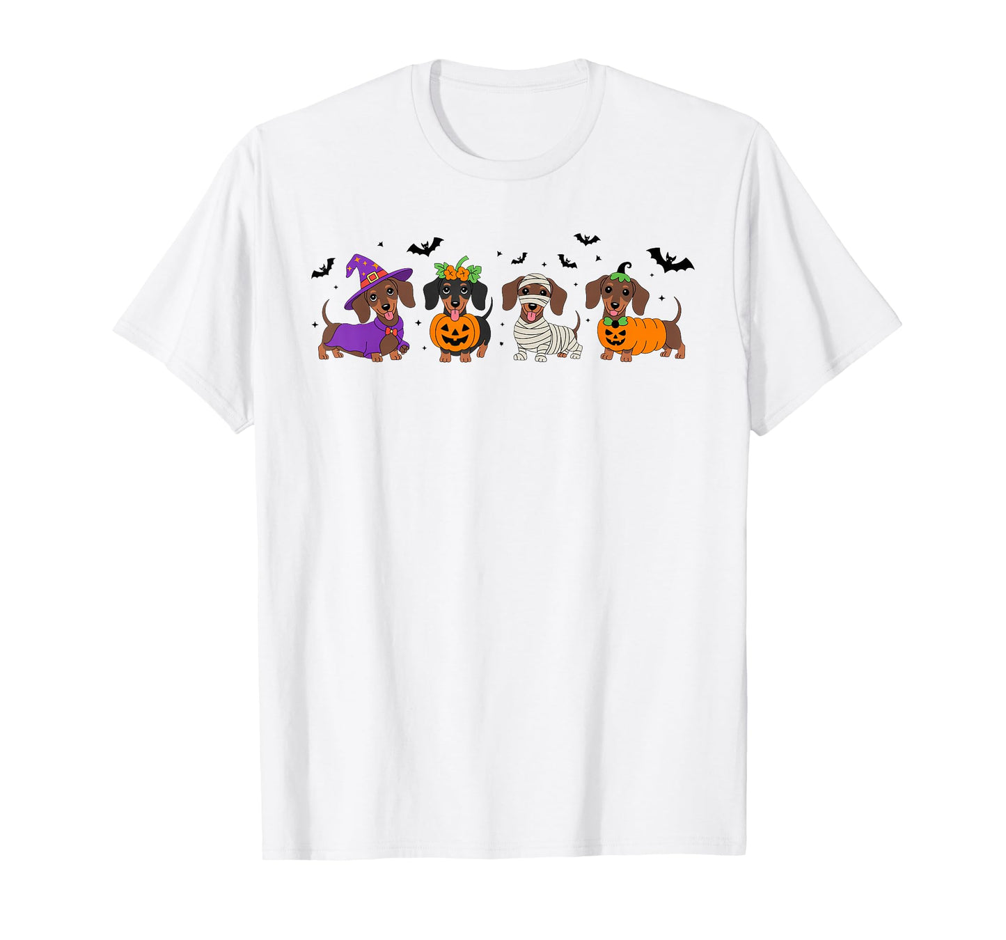Weiner Dog Witch Happy Halloweenie Cute Halloween Dachshund T-Shirt