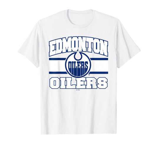 Edmonton Oilers Stripe Orange Officially Licensed T-Shirt