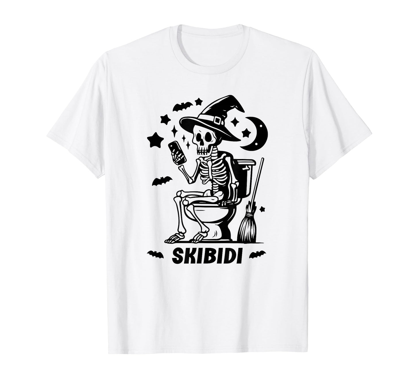 Skeleton Toilet Skibidi Waiting for Halloween Costume Like T-Shirt