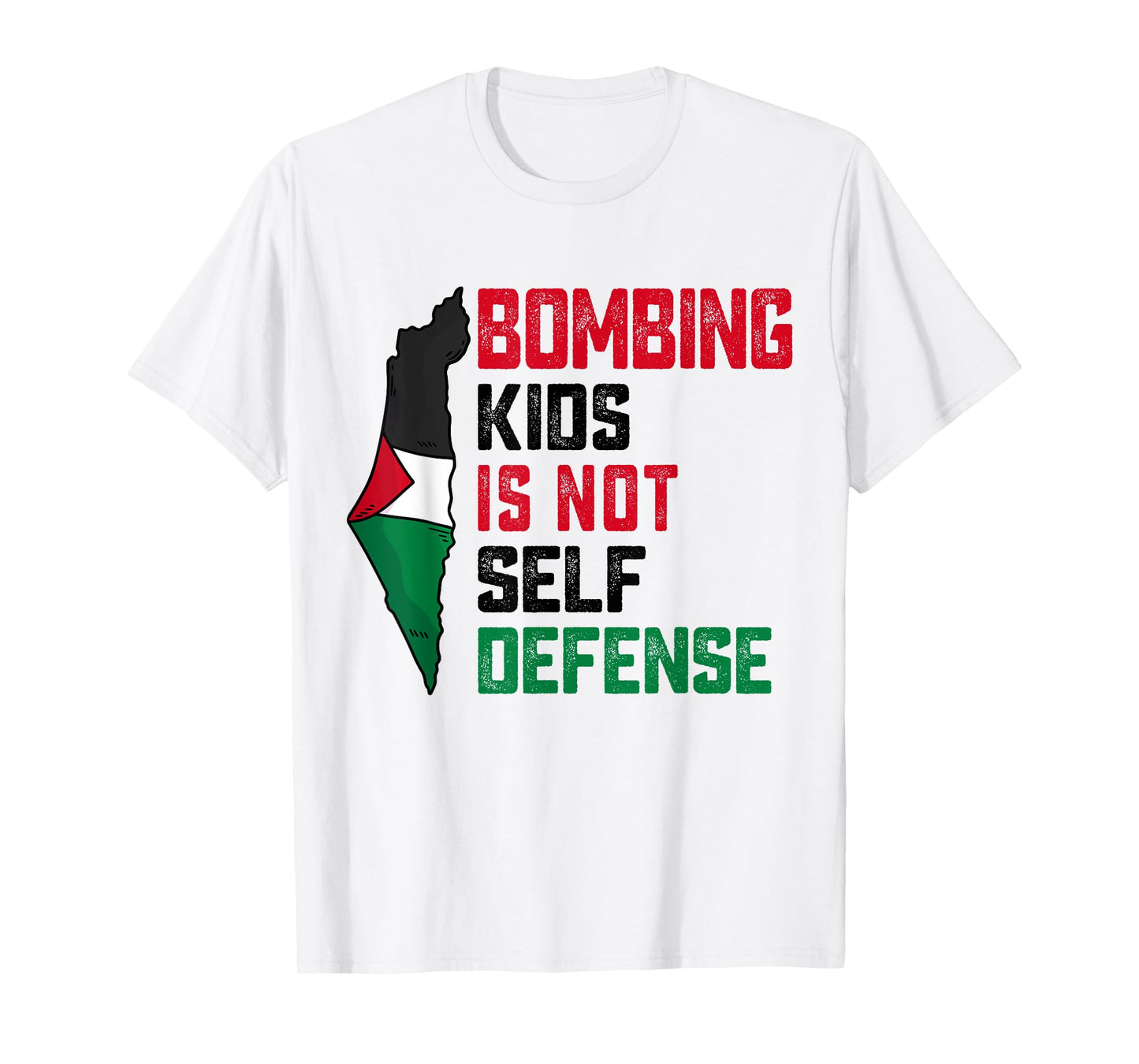 Bombing Kids Is Not Self Defense Palestine Flag Vintage T-Shirt