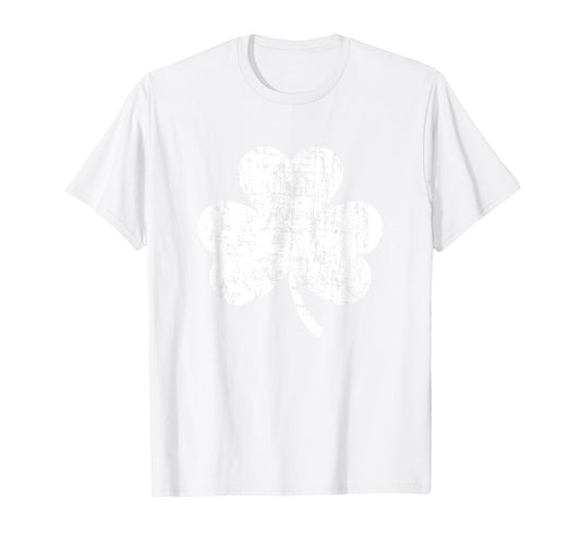 Shamrock Retro Distressed Three Leaf Clover St Patricks Day T-Shirt