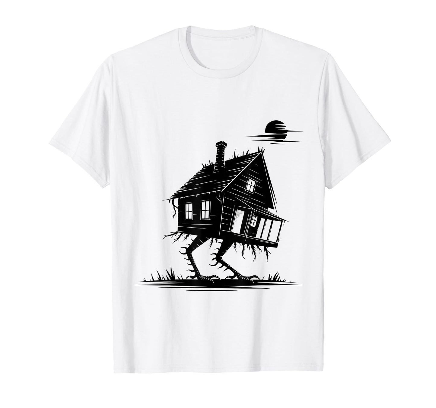 Walking House on Chicken Legs Slavic Folklore Baba Yaga Art T-Shirt