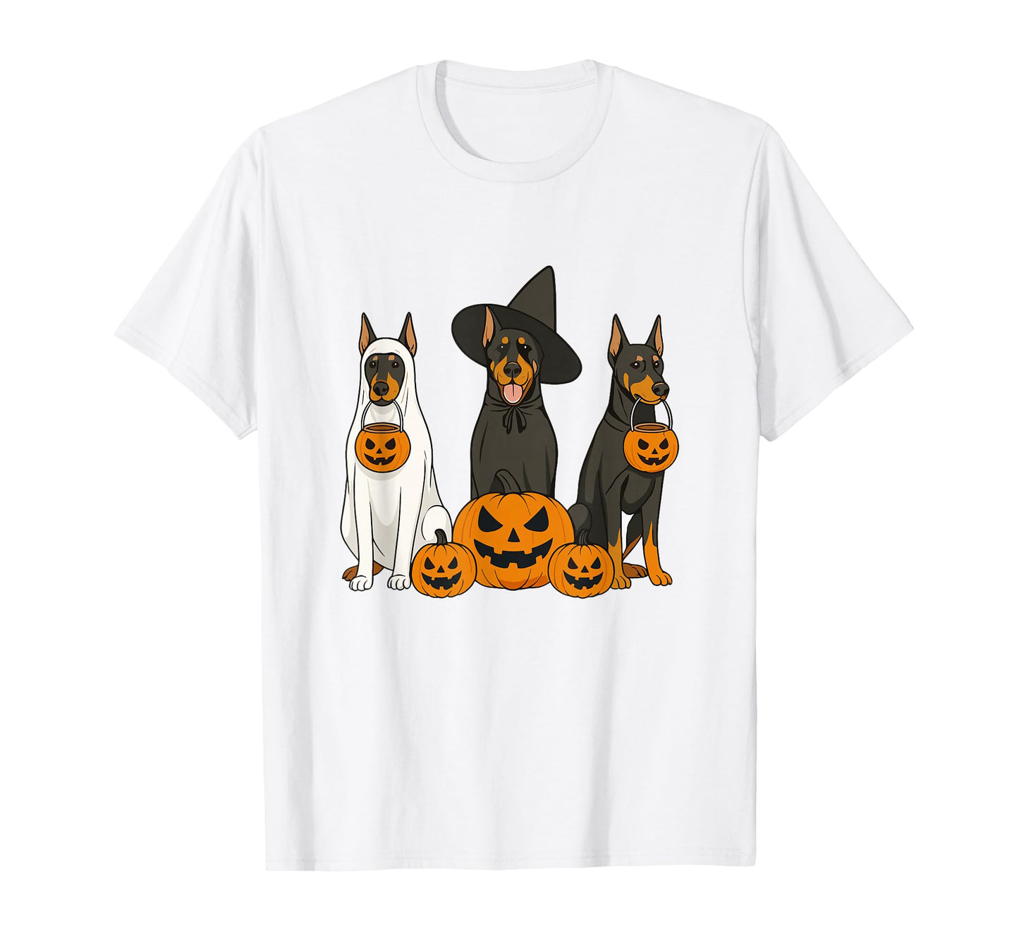 Witch Doberman Pinscher Dog Halloween Doberman Dog Mom T-Shirt
