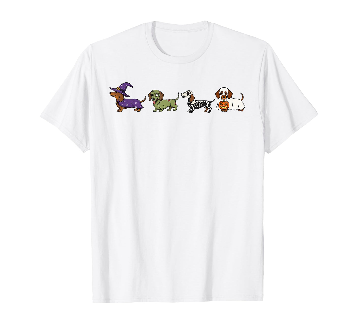 Weiner Dog Witch Happy Halloweenie Cute Halloween Dachshund T-Shirt