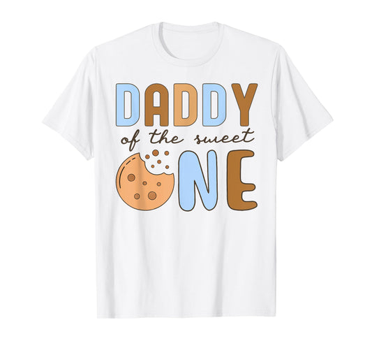 Daddy Of The Sweet One Cookies and Milk 1st Birthday Party T-Shirt