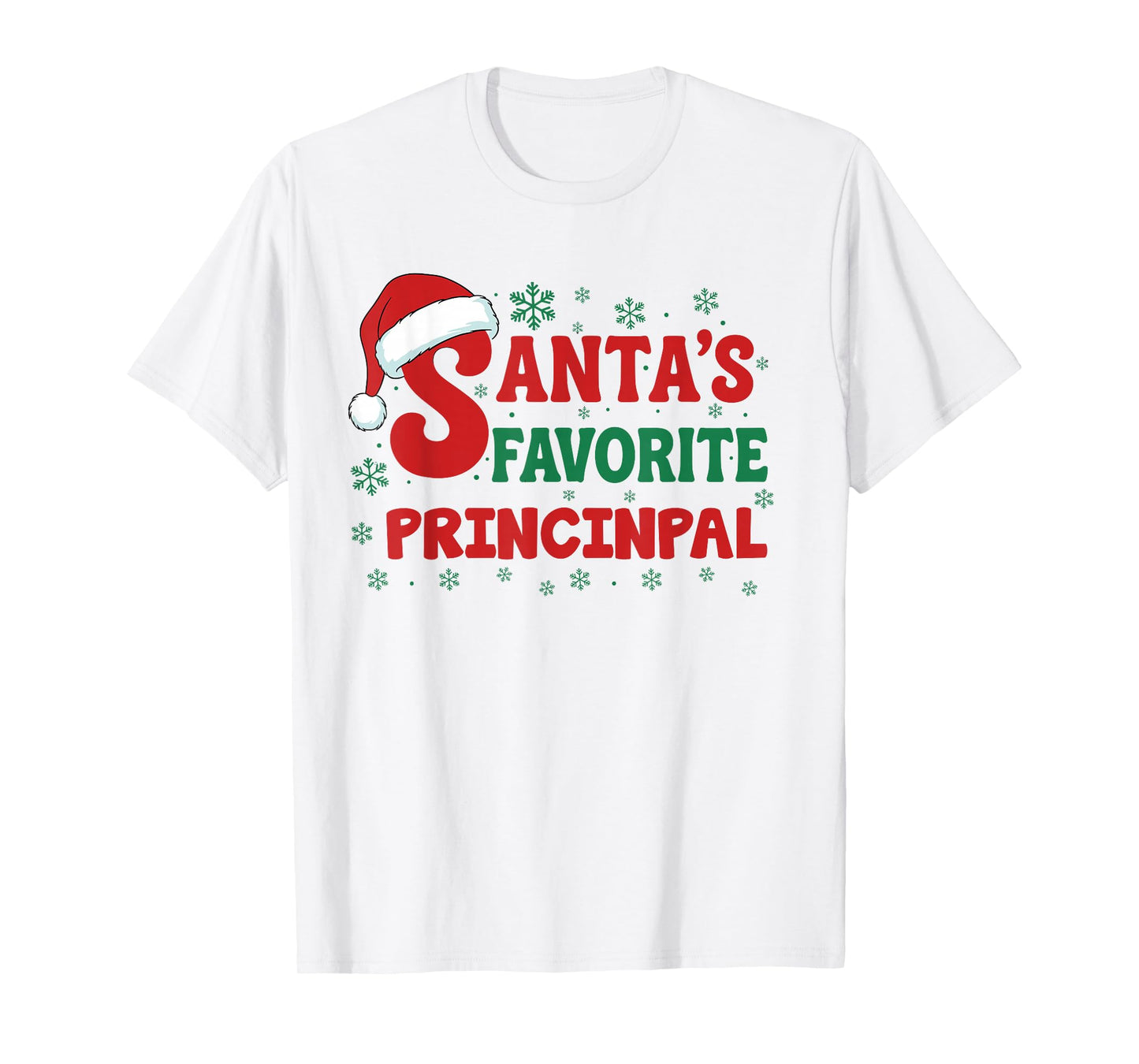 Santa's Favorite Principal Funny Christmas Holiday Pajama T-Shirt