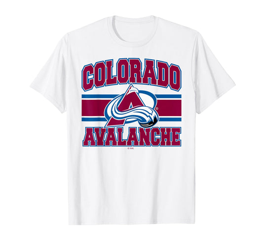 Colorado Avalanche Stripe Heather Gray Officially Licensed T-Shirt