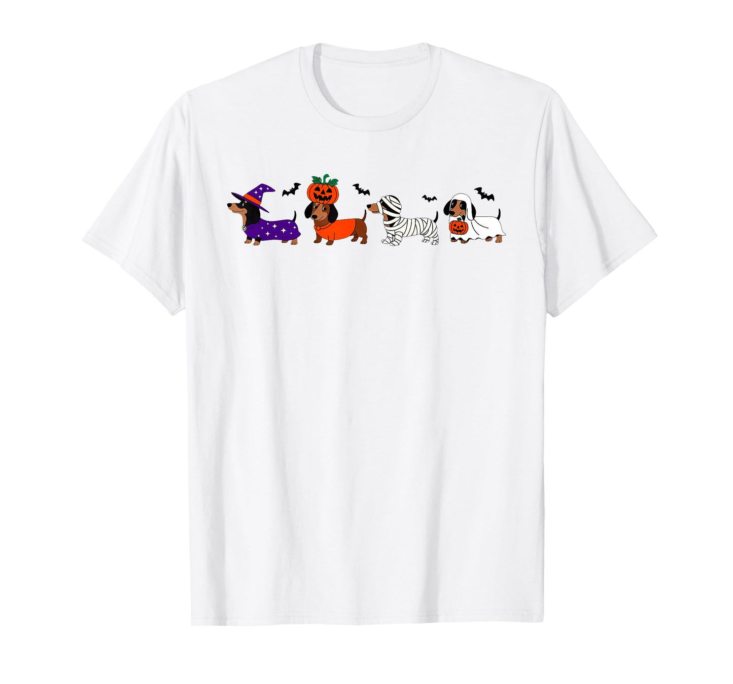 Weiner Dog Witch Happy Halloweenie Cute Halloween Dachshund T-Shirt