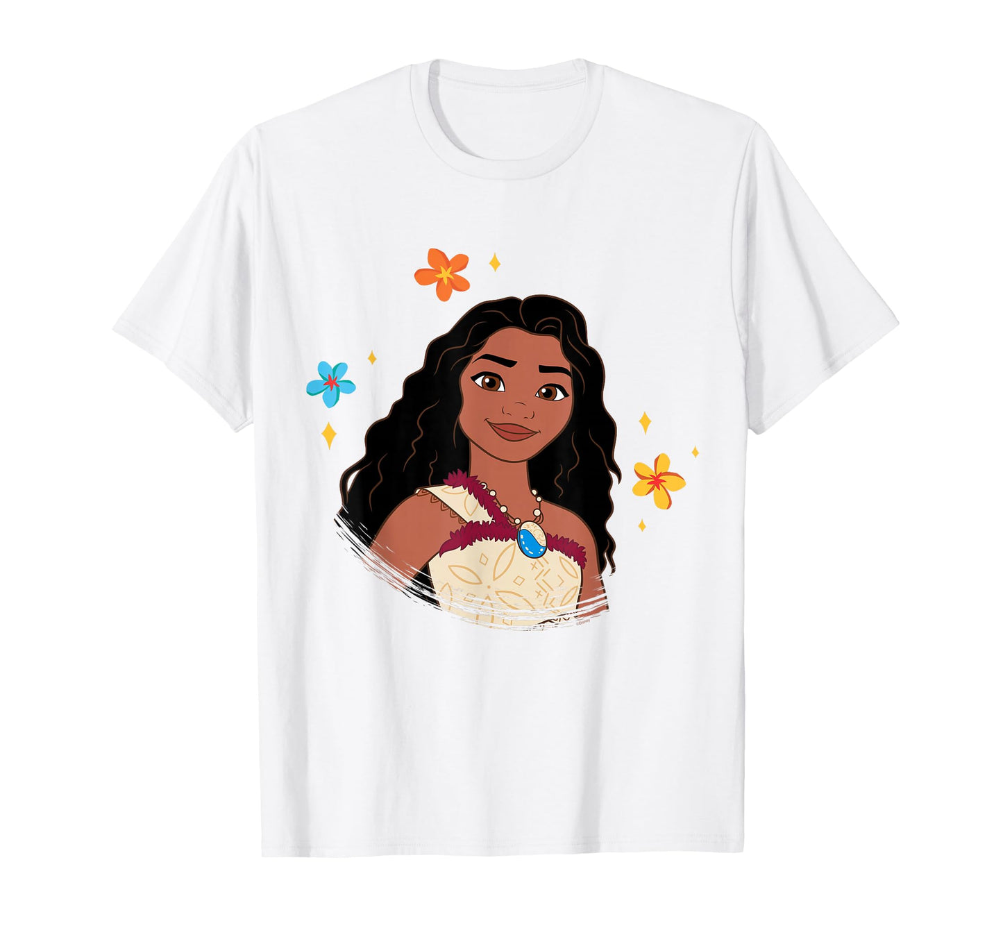 Disney Moana 2 Big Face Moana Tropical Flowers Costume T-Shirt