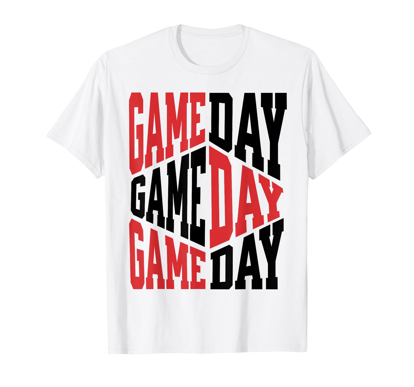 Game Day Red Black School Spirit Mascot Football Baseball T-Shirt