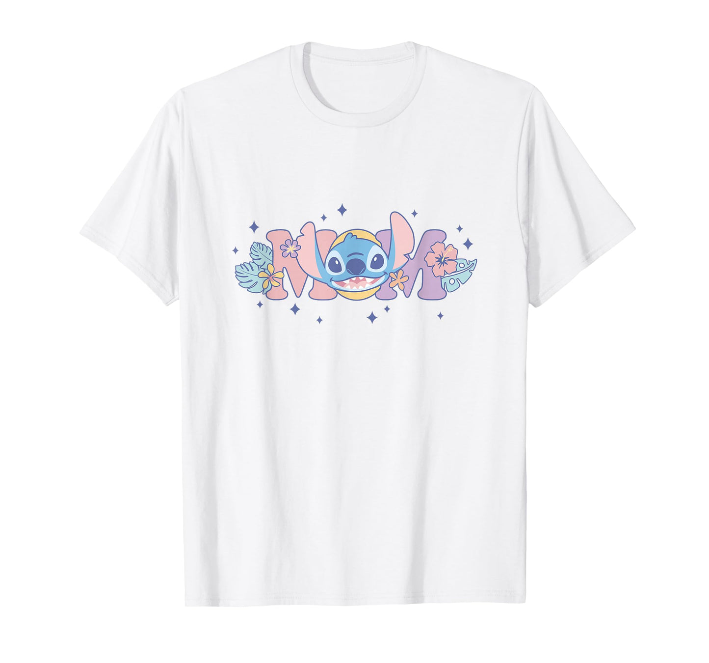 Disney Lilo & Stitch Mom Cute Stitch Floral Pastel Colors T-Shirt