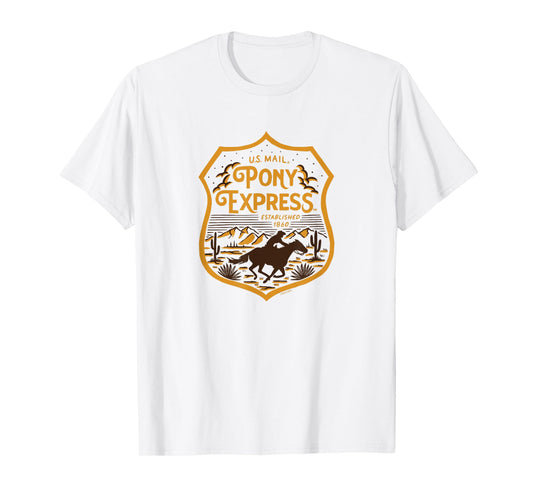 USPS - Pony Express U.S. Mail Desert Ride Badge T-Shirt