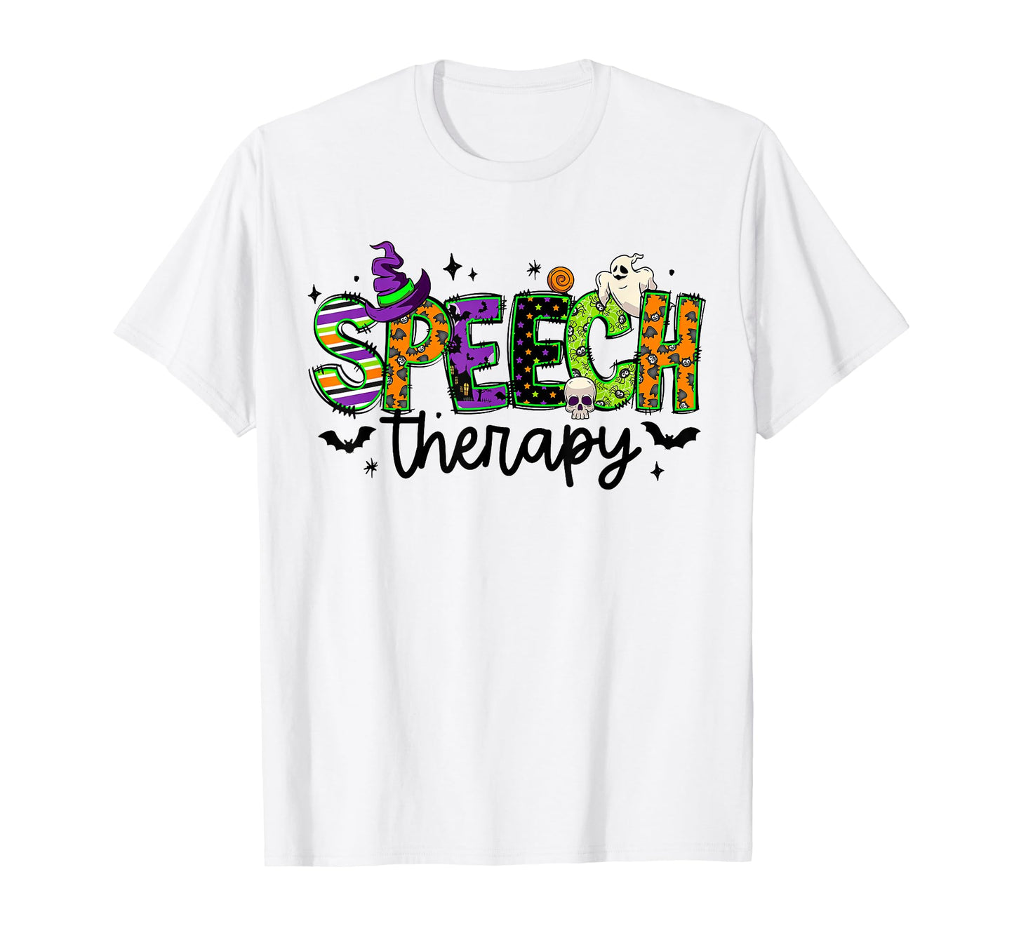 Halloween Speech Therapy Groovy Speech Language Pathologist T-Shirt