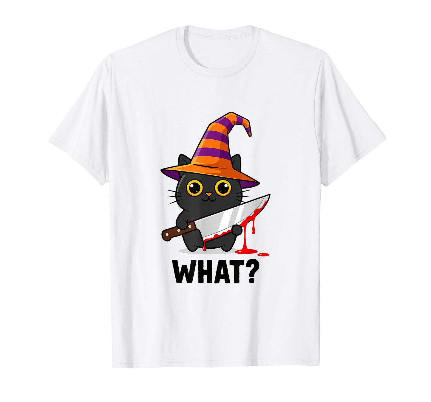 Halloween Witch Cat What Funny Costume Graphic T-Shirt