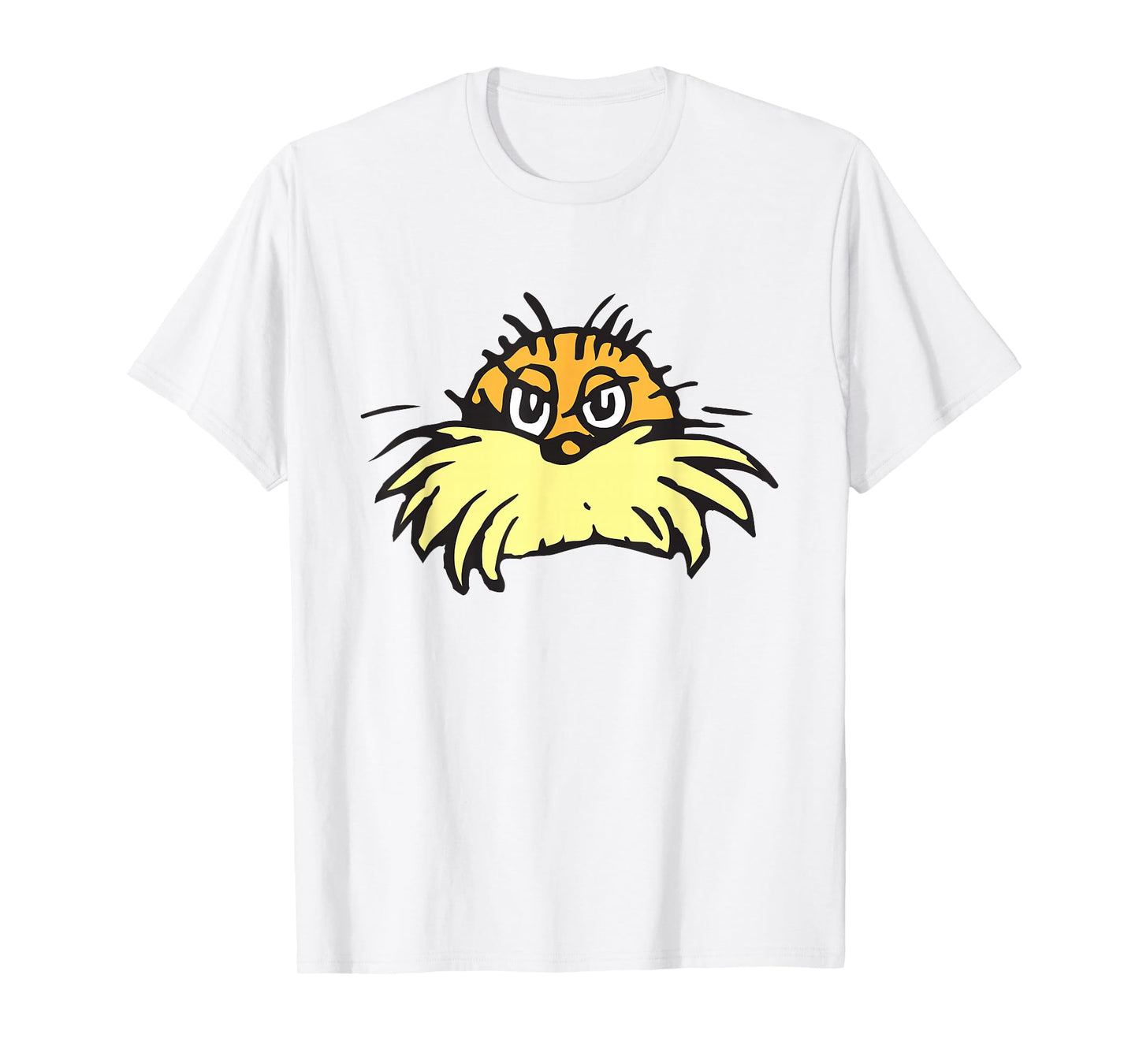 Dr. Seuss The Lorax Face T-Shirt - Unisex, Blue, Small, Short Sleeve, Cotton Blend, Classic Fit, Crew Neck