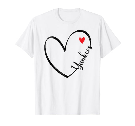 Yankees Heart Vintage Retro Men Women Boy Girl Kids T-Shirt
