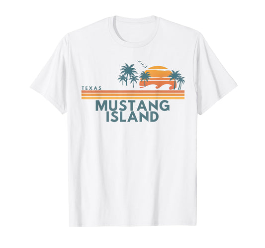 Mustang Island Beach Texas Summer Vacation Vintage 70's T-Shirt