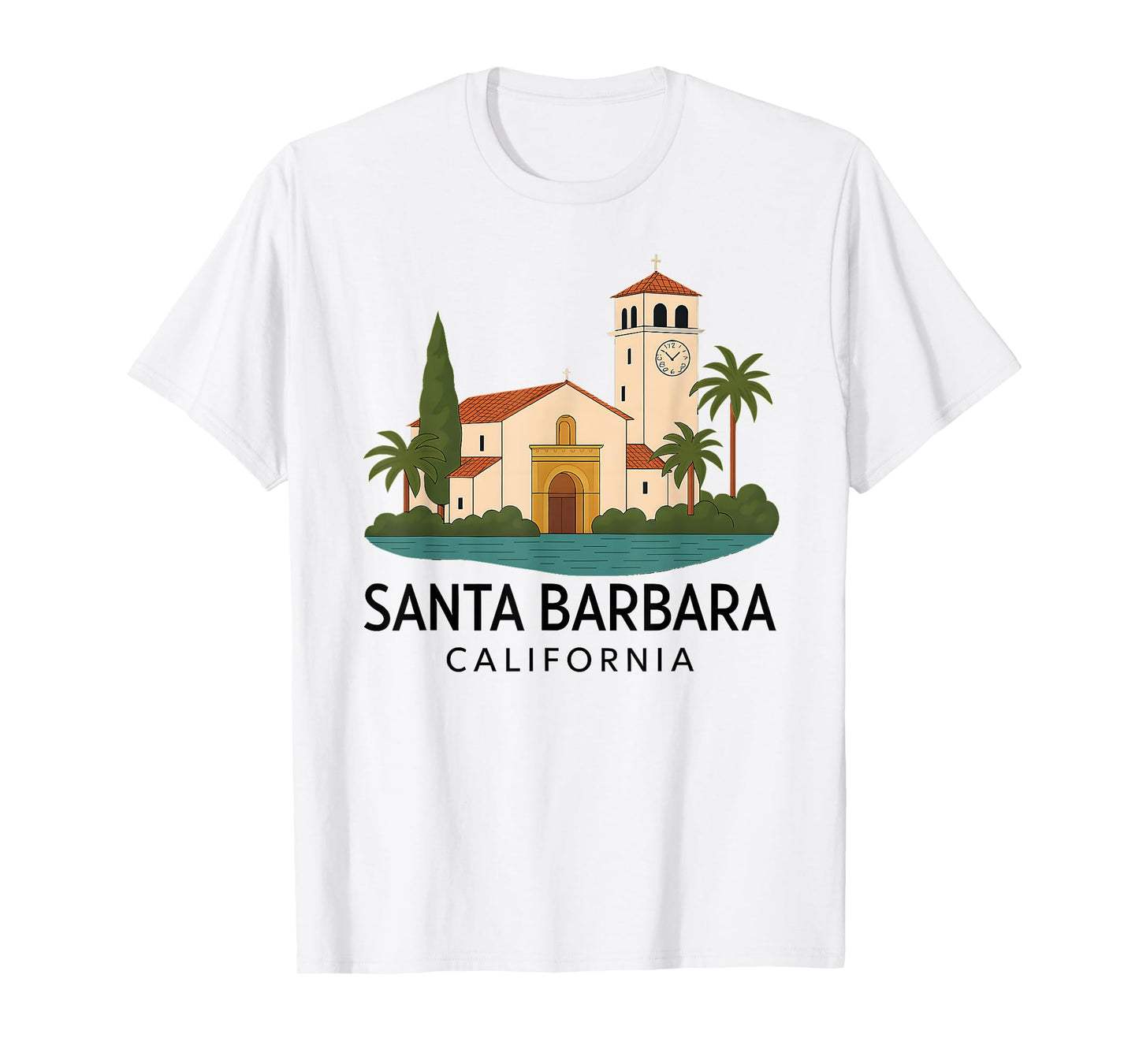 Santa Barbara Beach Retro California Surf Isla Vista Mission T-Shirt