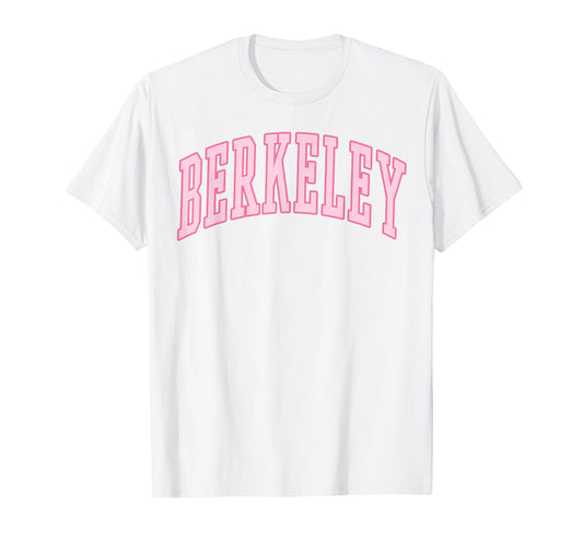 Berkeley Vintage Preppy Varsity Pink Sports T-Shirt