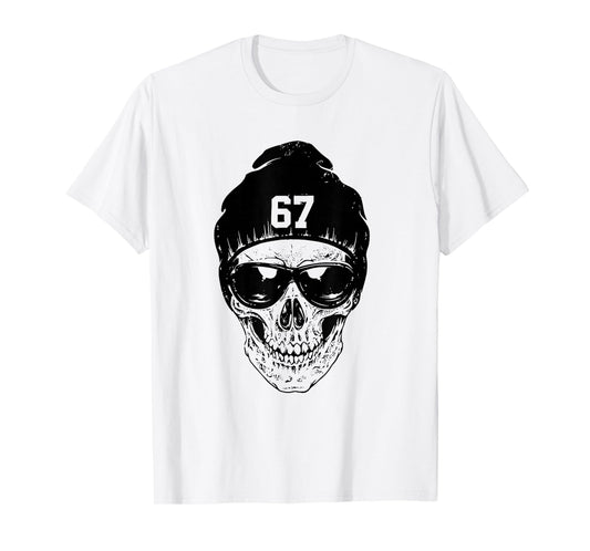 67 Six Seven 67 Meme Funny Distressed 67 Number Sports T-Shirt