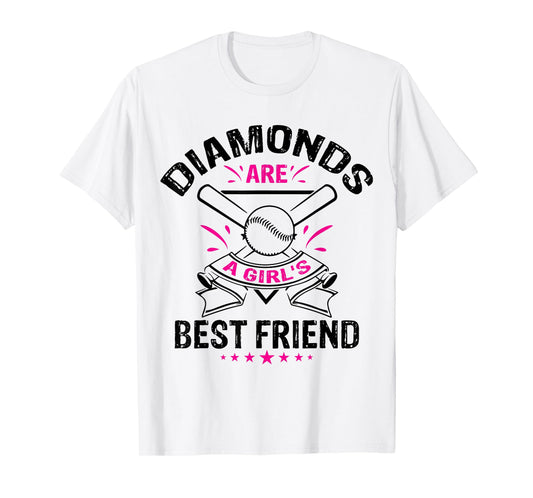 Diamonds are a Girl's Best Friend TShirt | Baseball Team Tee T-Shirt