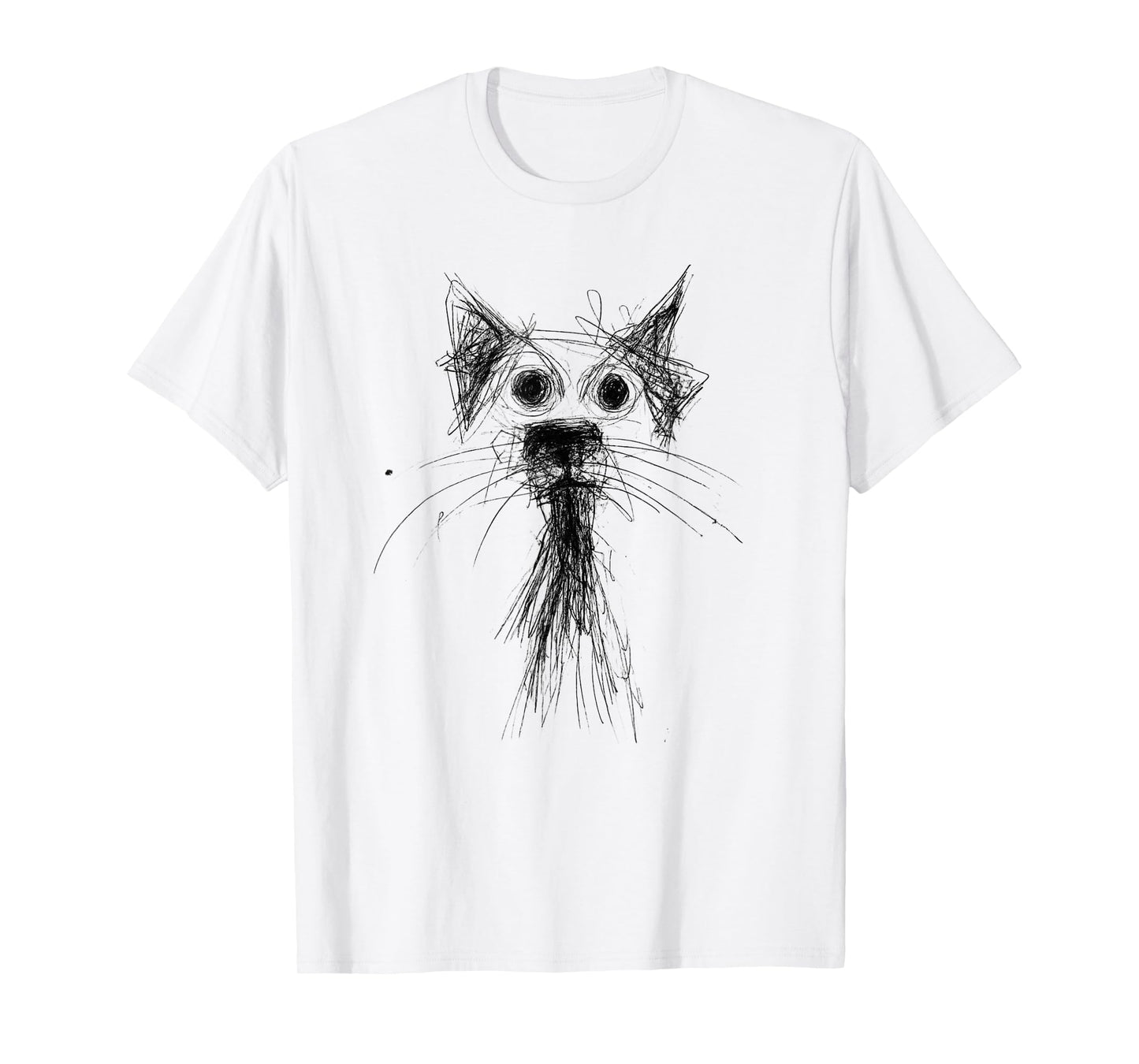 Kitten Lover Abstract Scribble Art Cute Cat Cat T-Shirt