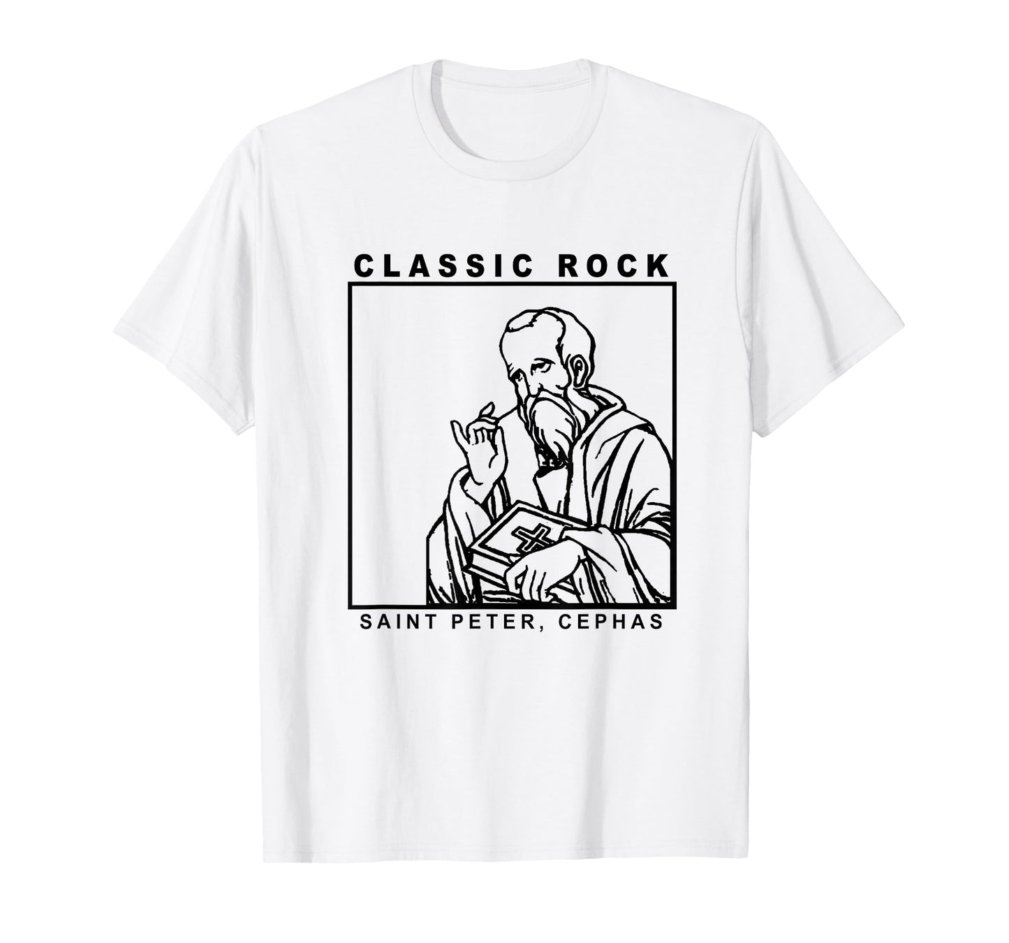 Saint Peter Classic Rock Catholic Vibe Petros Upon this Rock T-Shirt