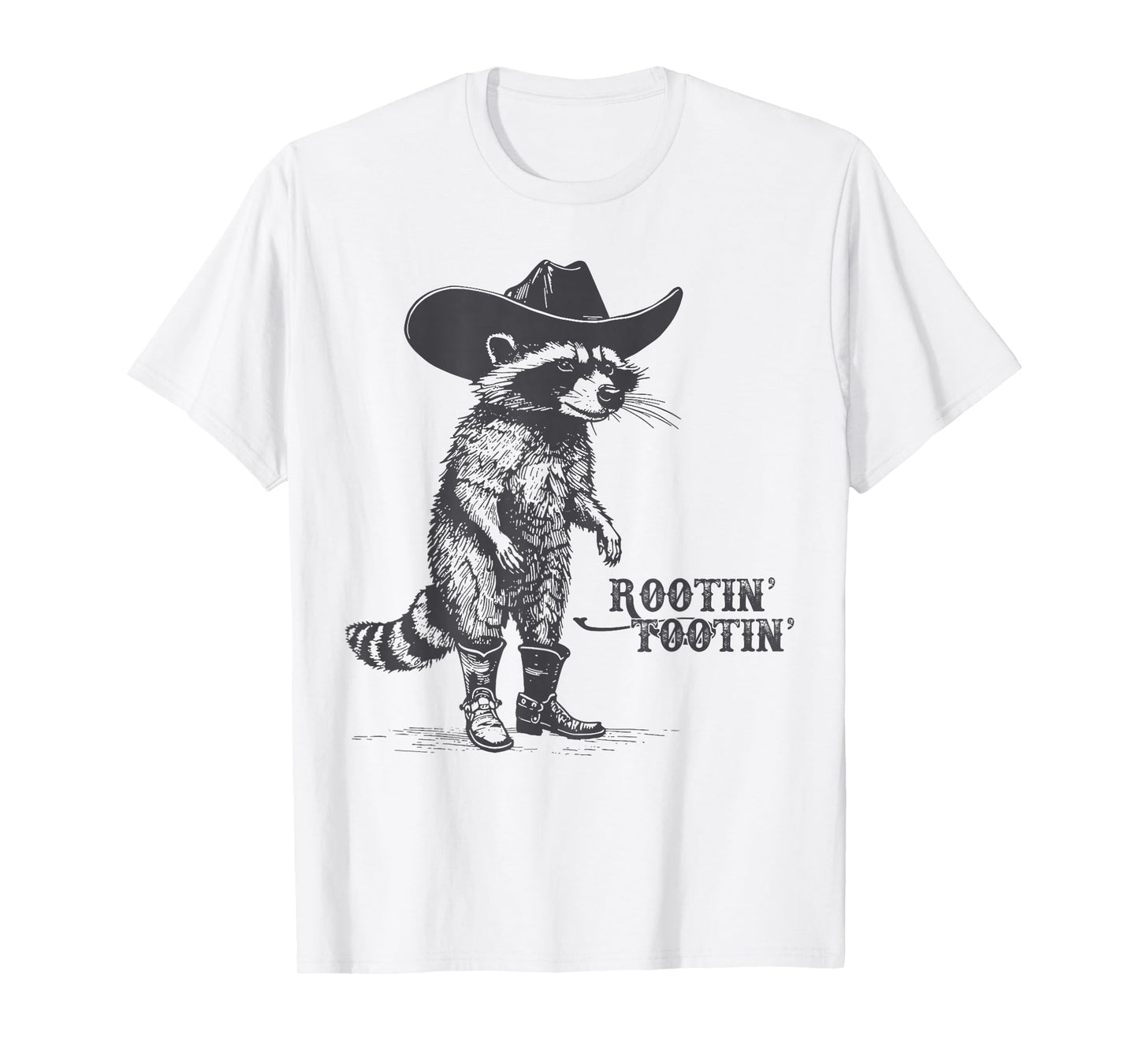 Rootin Tootin Vintage Raccoon Cowboy Cowgirl Trash Panda T-Shirt