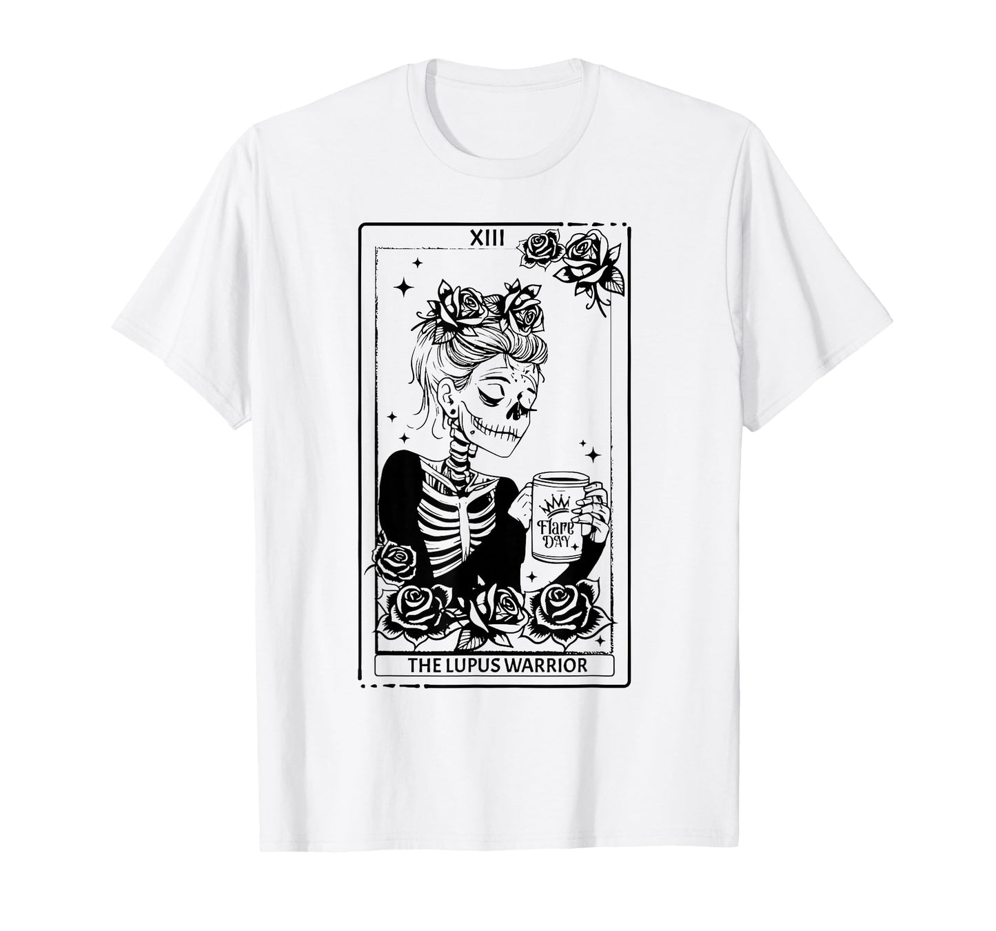 The Lupus Warrior Skeleton Women Card T-Shirt