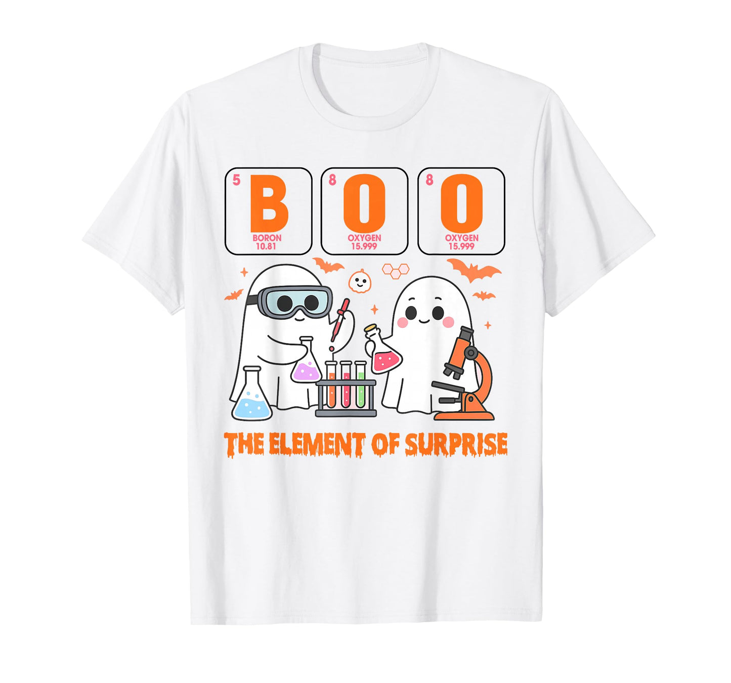 Halloween Science Lab Tech Boo The Element of Surprise T-Shirt