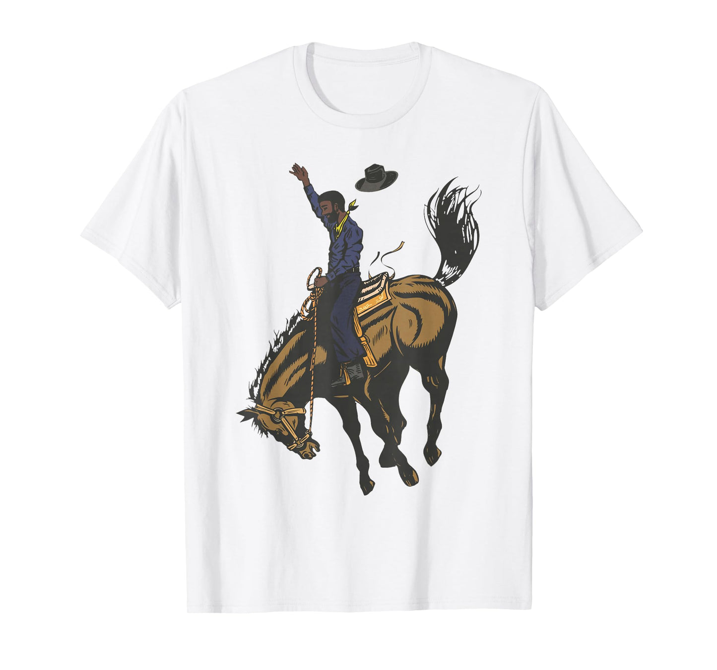 Black Cowboy Western Rodeo Melanin Black History Texas Men T-Shirt
