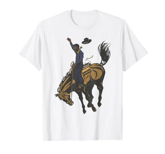 Black Cowboy Western Rodeo Melanin Black History Texas Men T-Shirt