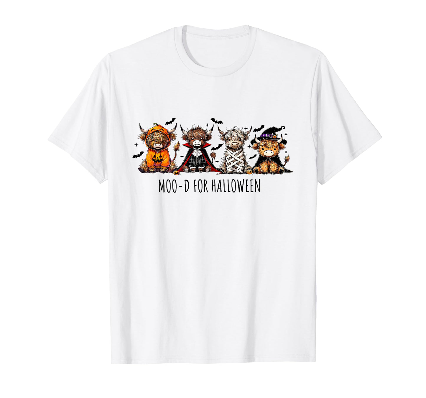 Moo-D for Halloween Highland Cow Spooky Cow Farm Cow Lover T-Shirt