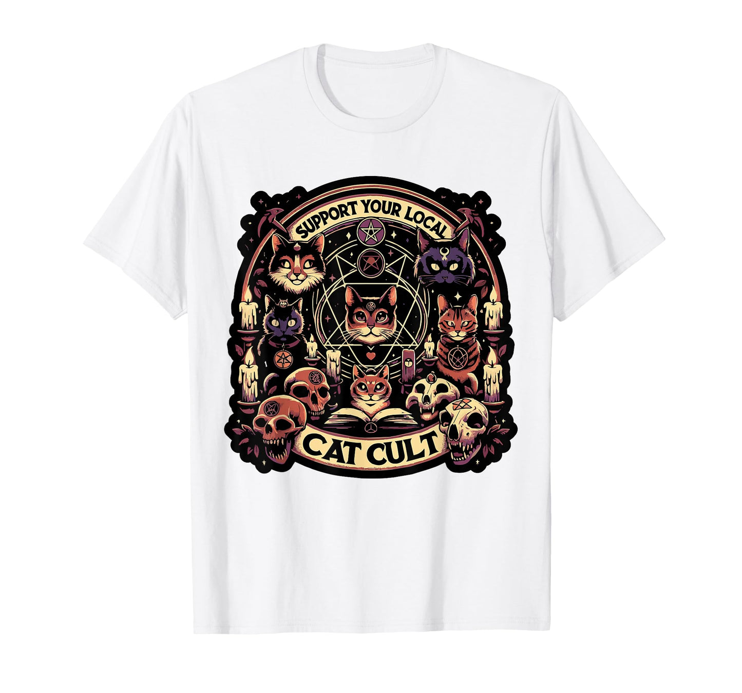 Funny Support Your Local Cat Cult Tee Shirt T-Shirt