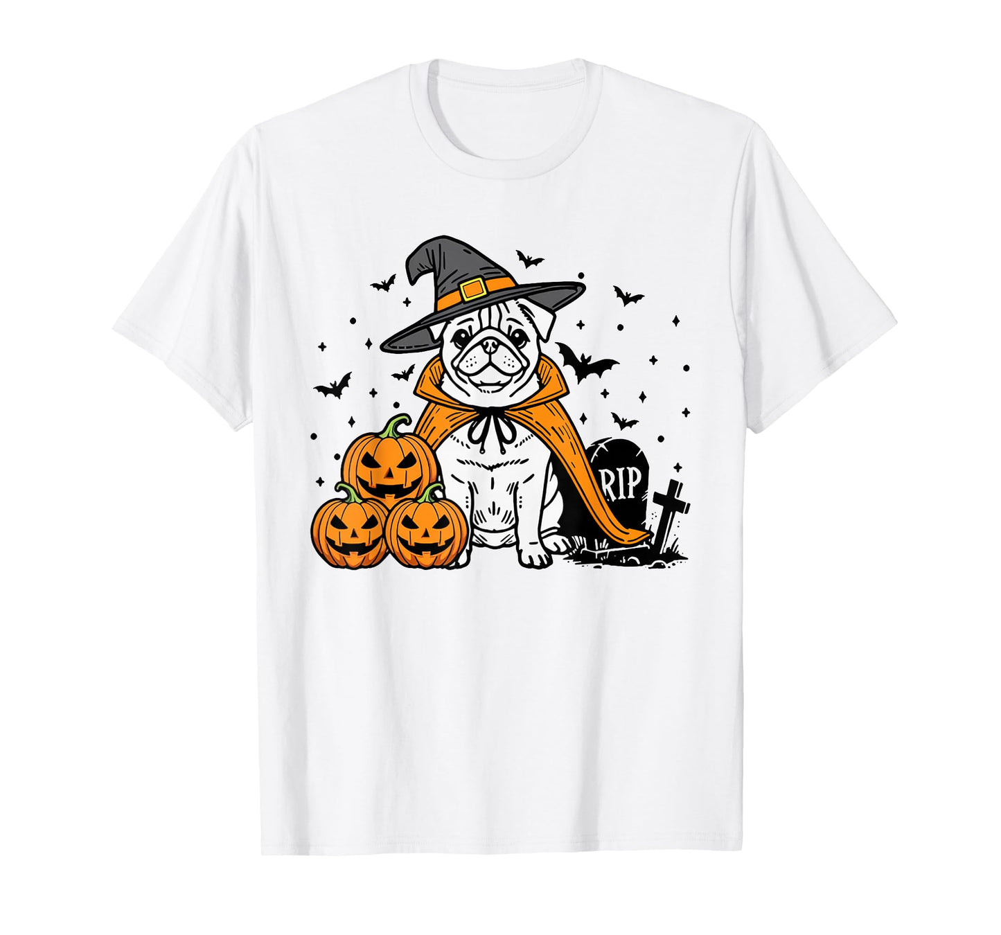 Pug Halloween Costume Spooky Ghost Pumpkin Pug Halloween T-Shirt