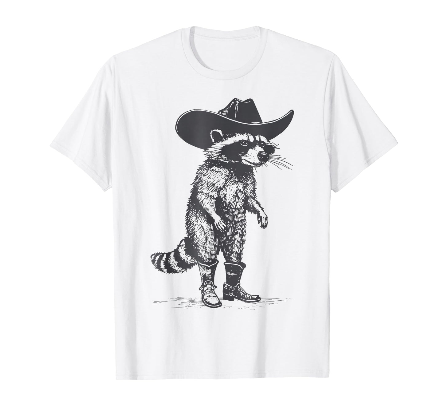 Vintage Raccoon Cowboy Cowgirl Trash Panda Western Country T-Shirt
